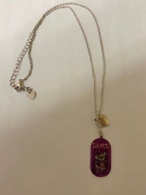 Girls Justice glitter bear Dance necklace 20”